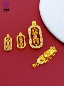 สร้อยคอจี้รูปปีกเสือดาวทองหมุนได้พร้อมจี้รูปปีกเสือดาวแบบซ้อนชั้นจากร้านทอง