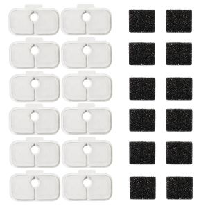 PLWF005 Cat Water Fountain Filters For Dockstream PLWF115 PLWF105 12 Filters 12 Sponges Pet Water Fountain Vertical Filtration
