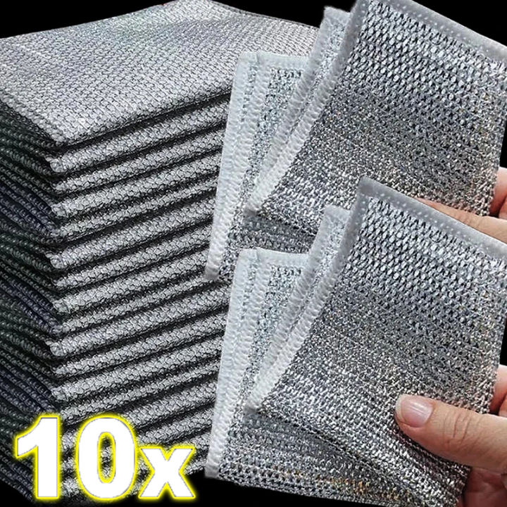 10/5/1pcs Steel Wire Cleaning Cloth Thickened Doublelayer Nonstick