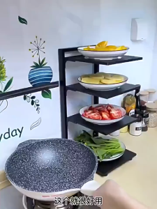 Rak Mount Panci Dapur Sususn Rak Panci Bawah Wastafel Stainless Steel Side Dish Rack Pan Wall Mount