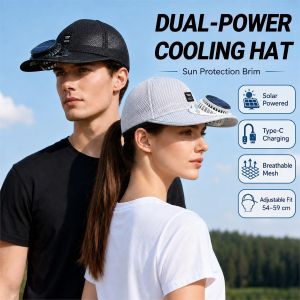 Summer Outdoor Solar Fan Cap With Fan Solar Fan Hat Usb Rechargeable Cooling Cap Sun Protection Breathable Outdoor Hat With Solar Fan Hat Clip Solar Usb Fan Solar Fan Usb Solar Cooling Fan Hat Solar Hat Fan Head Fan