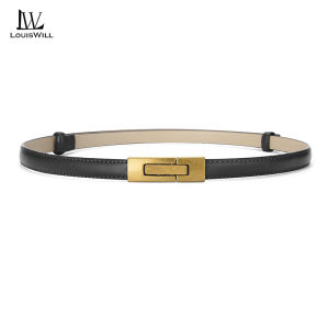 LouisWill Elegant Womens Belts Thin Belt Soft PU Belt Adjustable Girls Ladies Long Straps Waistbands Dress Coat Alloy Buckle Decorations