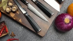 Chef Knife Set 2 pcs VG10 Japanese Steel Kitchen Knives Damascus Pattern 🔥พร้อมส่ง🔥ชุดมีด 2 ชิ้นมีดยูทิลิตี้เชฟ vg10 มีดครัวเหล็กญี่ปูน มีดครัวดามัสกัสญี่ปูน เครื่องมือทำอาหารสแตนเลส