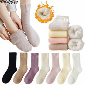 Ruizhijzg Ready Stock Winter Warm Thicken Velvet Socks For Woman Towel Keep Warm Sock Cotton Christmas Gift Socks Ladie Girls Thicken Stocking Soft Velvet Home Floor Socks