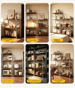 Multi-tier Kitchen Storage Rack for Microwave Oven and Pots