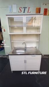 ตู้ซิงค์ต่อบนอลูมิเนียมล้วน 100 cm