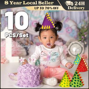 【10PCS】Cartoon Monster Dinosaur Astronaut Birthday Caps DIY Birthday Hat Adult Kids For Baby Shower Birthday Party Festival Decorations