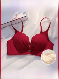Intimates Womens Small Chest Push up Big Breast Holding Push-up Seamless Summer Thin without Steel Ring Bra Panties Set