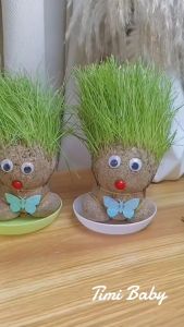 17 MILE Growing Grass Head Doll Office Table Plant Room Decor Children Growing Indoor Grassheads Doll Toys