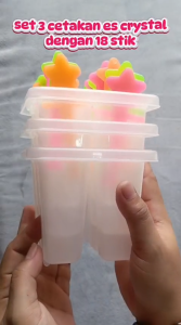 Cetakan es crystal + gagang | cetak jelly stick puding agar ager stik serbaguna