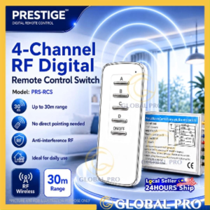 PRESTIGE 4-Channel RF Digital Remote Control 30m Wireless Range 4x1000W Suis Kawalan Lampu LED Light Remote Control 遥控灯