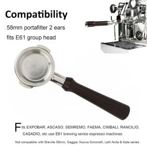 58mm Bottomless Portafilter 2 Ears For E61 Group Head | Compatible for Flair 58 ECM EXPOBAR Rancilio & More