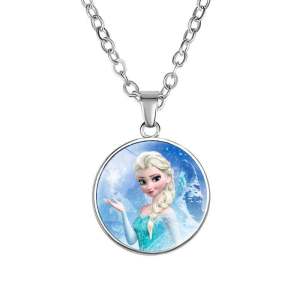 New Cartoon Princess Elsa Timeless Gem Childrens Necklace Cross-Border Fashionable Personalized Style Kids Jewelry Accessory