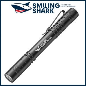Smiling Shark SD1210 Pen Light with clip Portable Flashlight Rechargeable Waterproof Torch Light for Camping Hiking Outdoors