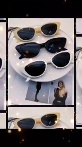 AY-H036 Kacamata Cateye Lensa Hitam Anti Uv Sunglasses Mata Kucing Aksesoris Fashion