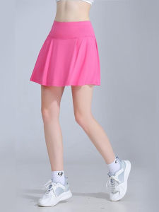 High Waist Sports Mini Skirt for Women Quick Dry Anti Exposure Badminton Tennis Yoga Fitness Running Half Length Pleated Skirt
