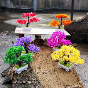 Unico PBP01 Tanaman Hias Pot Bunga Plastik Artificial Flower Ornamen Hiasan Dekorasi Ruangan Rumah Vas Pohon Bonsai Buatan COD