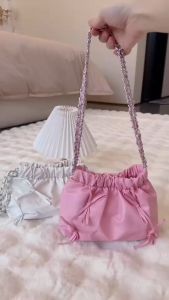 Mymyshop🌈พร้อมส่ง🎀Chain Ribbon กระเป๋าสะพายไหล่ สายโซ่ โบว์จิ๋ว สวยแกลม✨ จุได้เยอะน้า มีให้เลือก 5 สี