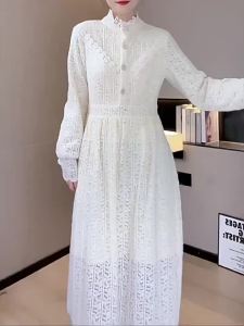 High End Lace Winter Midi Dress