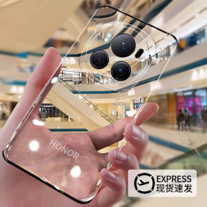 Ultra-Thin Transparent Luxury Phone Case for Huawei Honor Magic6 pro Mens Womens Full Cover Protective Shell Shockproof