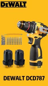 DEWALT Hand drill 88V ไขควงไฟฟ้าไร้สายไร้แปรงถ่าน ไขควงกระแทกไร้สายไร้แปรงถ่านมัลติฟังก์ชั่นพร้อมแบตเตอรี่สองก้อน