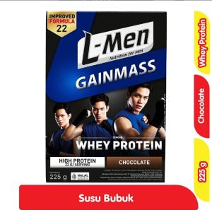 L-Men Susu Bubuk Gainmass Whey Protein Cokelat 225 gram