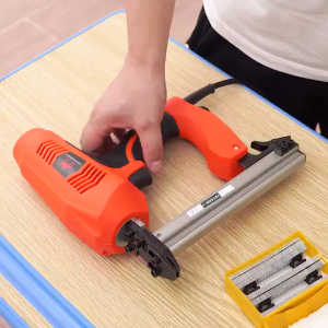 220V electric nail gun straight nail gun furniture woodworking stapler nail gun 2500W power tool for wood decoration photo frames crafts with 2000 nails