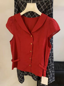 YIKEMAI | Elegant Waist-Shaping Short Sleeve Blouse