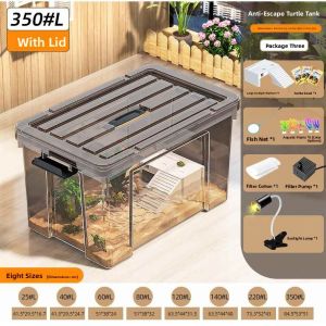 SINAIER | Large Home Turtle Aquarium with Sun Terrace and Climbing Platform