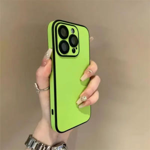 Luxury Matte Cortex Leather Phone Case For iPhone 11 12 13 14 15 16 Pro Max Plus Lens Protection Shockproof Bumper Cases Cover