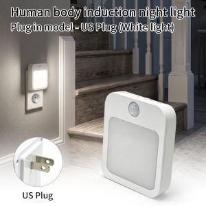 Motion Sensor Plug in Night Light LED Warm Cool White Dimmable 5 Brightness Levels Hallway Stairway Bedroom Lighting 100-240V