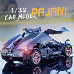 1:32 Scale Pagani Dinastia Huayra BC Car Model Toy Sound Light Gull Wing Door Alloy Diecast Supercar Models Boys Kids Gifts