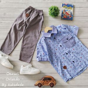 Kakadede Setelan Kemeja Anak Laki Laki Set Orlando 2-12th