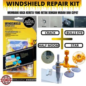 Car Window Glass Crack Chip Windscreen Windshield Mobile Phone Screen Repair Tool Kit Set UBAT CERMIN Pecah KERETA RETAK