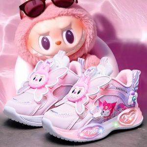 Stylish Hidden 4-Wheel Girls Plush Shoes