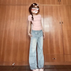 Slim Fit Shoulder Bared Short Sleeve T Shirt Womens Pink Summer New Style Design Sweet Japanese Style Regular Thickness