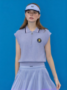 AO | Crochet Knit Sleeveless Women Tennis Shirt
