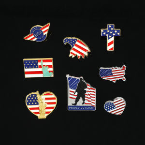 Bandai | United States National Flag Enamel Pins US America Soldier Veteran Statue of Liberty Souvenir Badge Brooch Bag Clothes Lapel Pin