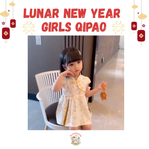 [SG Stock] 🧧 Kids Girls CNY Cheongsam 2026 🌸 Children Qipao Traditional Dress 🏮 Crane Fan Bamboo