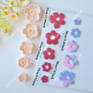 5pcs Hollow Flower Polymer Clay Cutters for Earrings & Jewelry Making Five Petal Flower Outline Clay Molds for Pendant Crafting