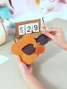 Túi Đựng Bảo Vệ Mắt Kính Bằng Da Pu Mềm Có Dây Đeo Tiện Lợi V0054