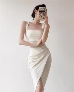 Off-Shoulder French Style Slimming Summer Dress