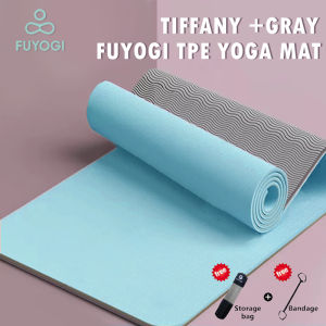 FUYOGI TPE Material Two-side Yoga Mat 8MM Non-slip High-Density Yoga Matt For Workout Sports Exercise Fitness Two-color Yoga Mat 183*61 cm (With Free Strap and Yoga Mat Bag)