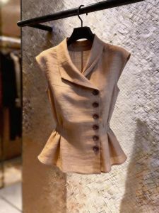 KUNAILIN | Chic French Style Asymmetric Sleeveless Top Waist-Cinching