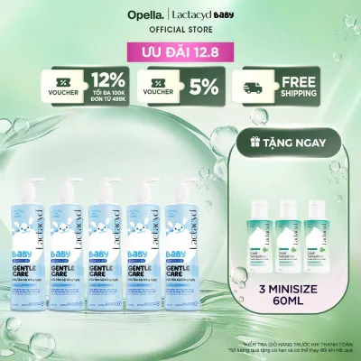 Bộ 5 Sữa Tắm Gội Trẻ Em Lactacyd Baby Gentle Care Bảo Vệ Dịu Nhẹ Cho Làn Da Nhạy Cảm 500ml