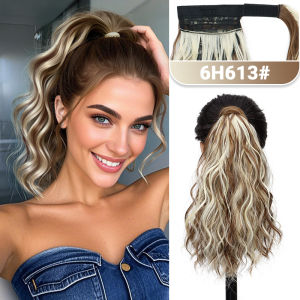 Synthetic Wig with Curly PonytailShort Water Ripple Fake PonytailHair ExtensionInvisible Mesh Pocket DesignHairpieces Suitable