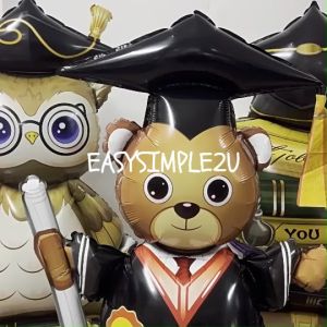 Congratulations Graduation Foil Balloon - Large Student Teacher Congrats Grad Graduate - Handheld/Wall Decoration Cartoon Balloon - Self Sealing - 16 Inch