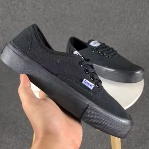 Obral Sepatu Hawn Yeon Hitam polos 39-43 Sneakers Casual Pria Wanita sepatu sekolah Full Black