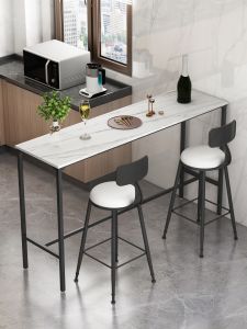 Scandinavian Stone Plate Bar Counter Modern Light Luxury Wall Narrow Table Home Partition High Table Creative Window Dining Chair Bar Counter