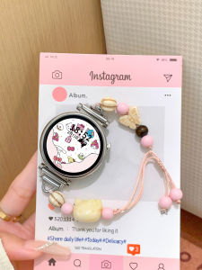 Uhada Cute Cat Bead Bracelet for Huawei GT6 GT5 GT4 Womens Smartwatch Band Creative Friend Gift Durable Woven Material
